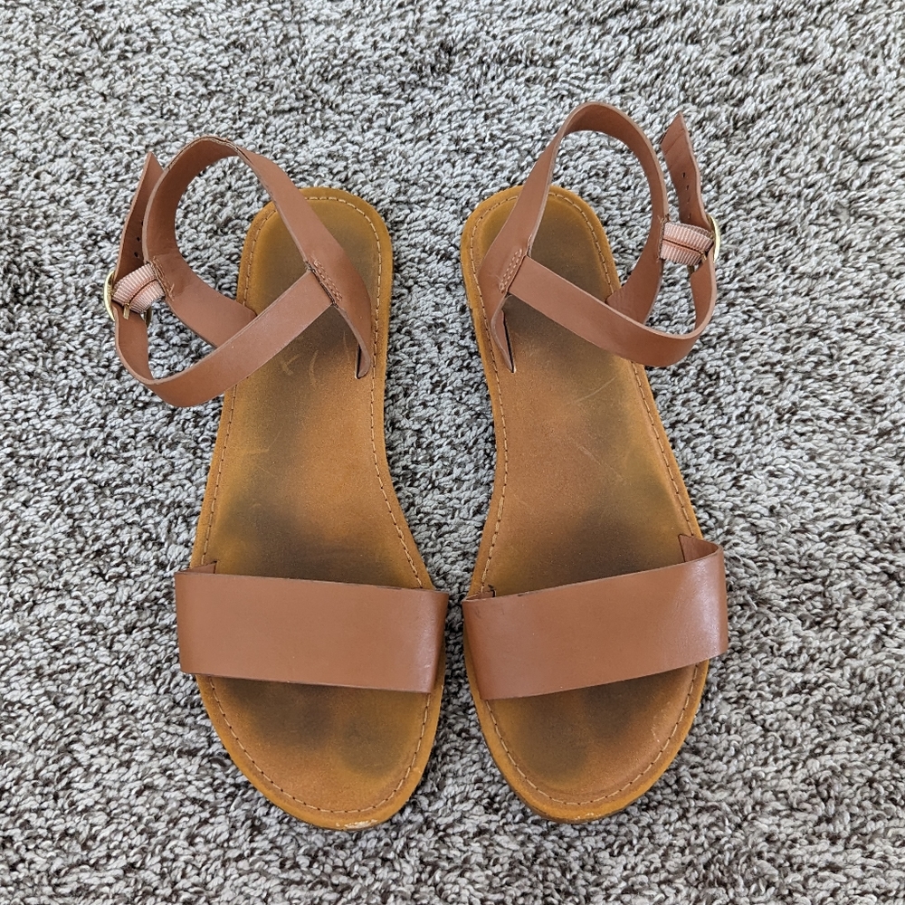 Brown Flat Sandals Size 8.5